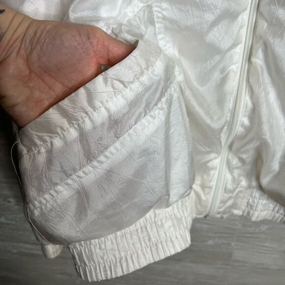 Vintage Adidas White Full Zip Track Jacket Mock Neck Sportswear - Picture 4 of 12